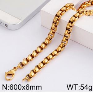 SS Gold-Plating Necklace - KN82176-Z