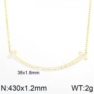 Stainless Steel Stone Necklace - KN82190-KSP