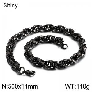 Stainless Steel Black-plating Necklace - KN82194-Z