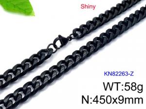 Stainless Steel Black-plating Necklace - KN82263-Z