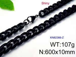 Stainless Steel Black-plating Necklace - KN82366-Z