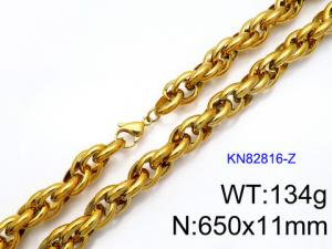 SS Gold-Plating Necklace - KN82816-Z