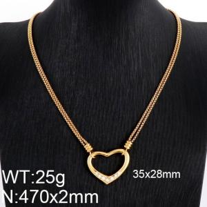 SS Gold-Plating Necklace - KN83112-K