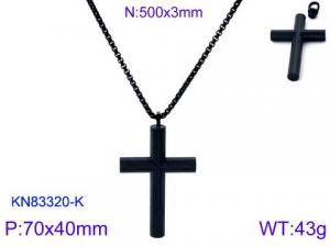Stainless Steel Black-plating Necklace - KN83320-K