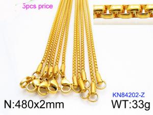 Staineless Steel Small Gold-plating Chain - KN84202-Z