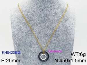 Stainless steel with Ceramic Necklace - KN84208-Z