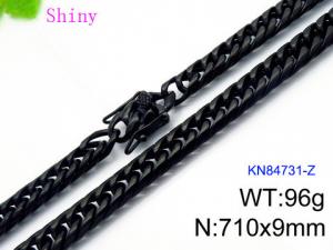 Stainless Steel Black-plating Necklace - KN84731-Z