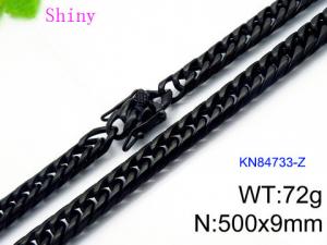Stainless Steel Black-plating Necklace - KN84733-Z