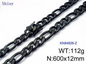 Stainless Steel Black-plating Necklace - KN84826-Z