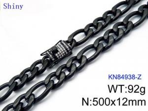 Stainless Steel Black-plating Necklace - KN84938-Z
