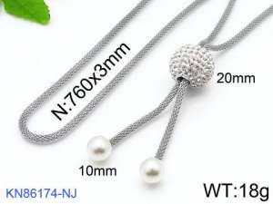 Stainless Steel Necklace - KN86174-NJ