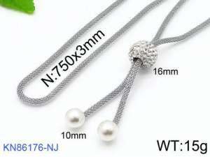 Stainless Steel Necklace - KN86176-NJ