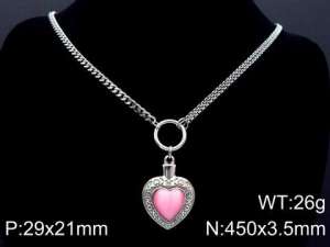 Stainless Steel Stone Necklace - KN87146-Z