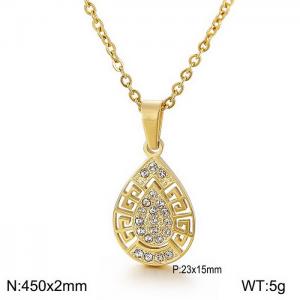 SS Gold-Plating Necklace - KN87161-K