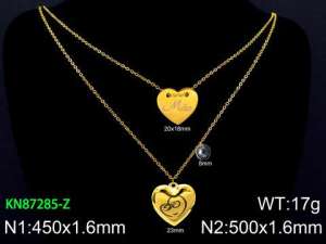 SS Gold-Plating Necklace - KN87285-Z