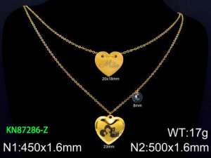 SS Gold-Plating Necklace - KN87286-Z