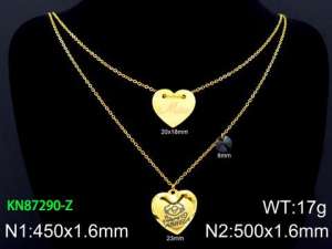SS Gold-Plating Necklace - KN87290-Z
