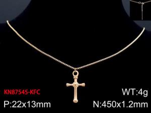 SS Rose Gold-Plating Necklace - KN87545-KFC