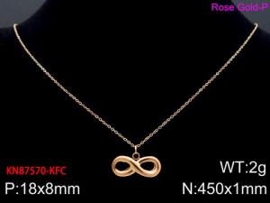 SS Rose Gold-Plating Necklace - KN87570-KFC