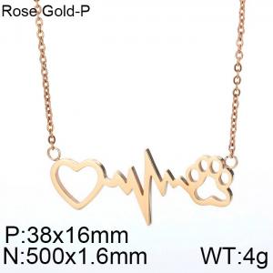SS Rose Gold-Plating Necklace - KN88197-K