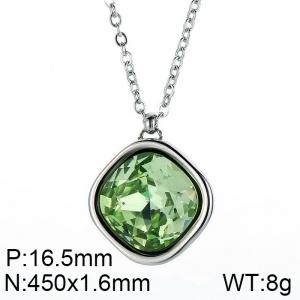 Stainless Steel Stone & Crystal Necklace - KN88199-K