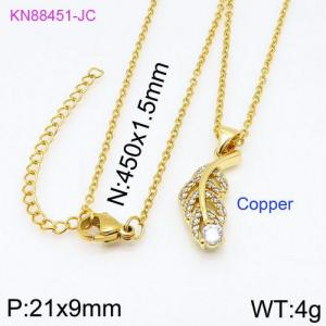 Stainless Steel Stone Necklace - KN88451-JC