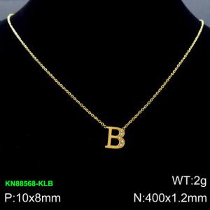 SS Gold-Plating Necklace - KN88568-KLB