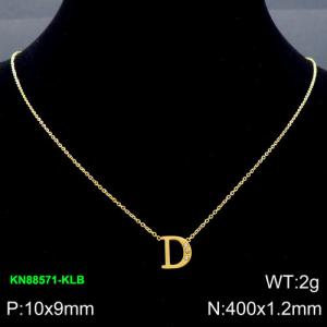 SS Gold-Plating Necklace - KN88571-KLB