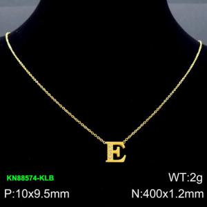 SS Gold-Plating Necklace - KN88574-KLB