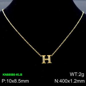SS Gold-Plating Necklace - KN88580-KLB