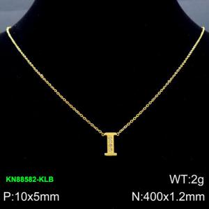 SS Gold-Plating Necklace - KN88582-KLB