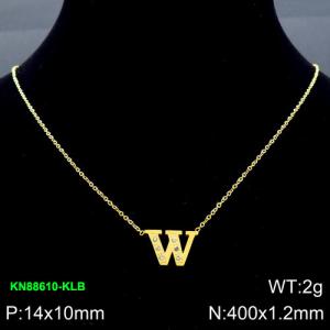 SS Gold-Plating Necklace - KN88610-KLB