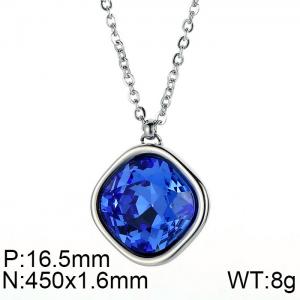Stainless Steel Stone & Crystal Necklace - KN88641-K