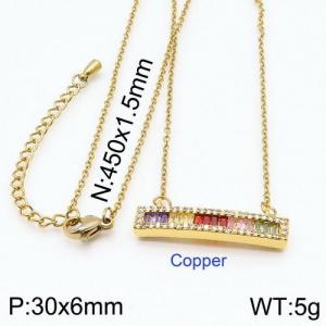 Stainless Steel Stone Necklace - KN89339-JT