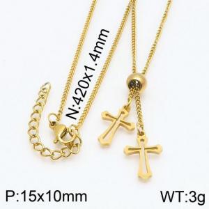 SS Gold-Plating Necklace - KN89467-MN