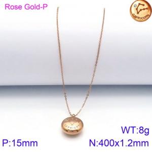 SS Rose Gold-Plating Necklace - KN89776-KFC