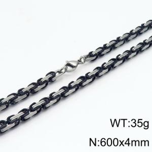 Stainless Steel Black-plating Necklace - KN89889-Z