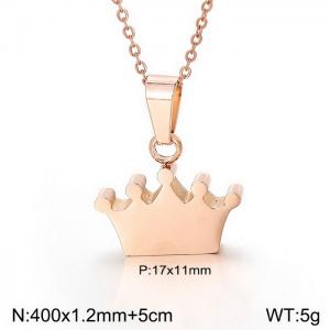 SS Rose Gold-Plating Necklace - KN89956-K