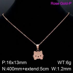 SS Rose Gold-Plating Necklace - KN89957-K