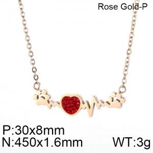SS Rose Gold-Plating Necklace - KN90001-KFC