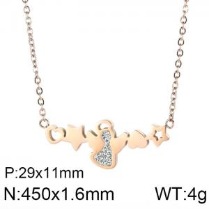 SS Rose Gold-Plating Necklace - KN90007-KFC
