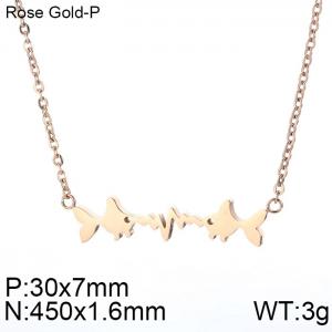 SS Rose Gold-Plating Necklace - KN90008-KFC