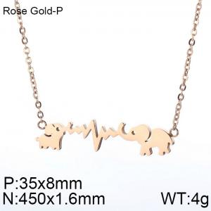 SS Rose Gold-Plating Necklace - KN90013-KFC