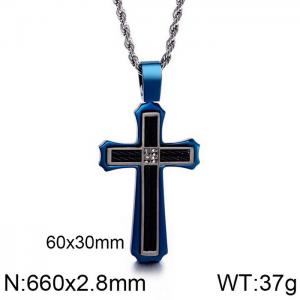 Stainless Steel Black-plating Necklace - KN90102-KPD