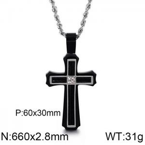 Stainless Steel Black-plating Necklace - KN90107-KPD