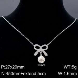 Stainless Steel Stone & Crystal Necklace - KN91621-Z