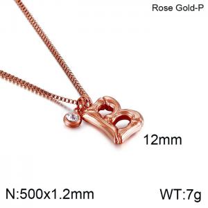 SS Rose Gold-Plating Necklace - KN91757-KFC
