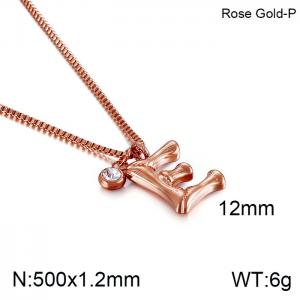 SS Rose Gold-Plating Necklace - KN91760-KFC