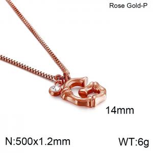 SS Rose Gold-Plating Necklace - KN91762-KFC