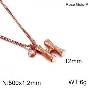 SS Rose Gold-Plating Necklace - KN91763-KFC